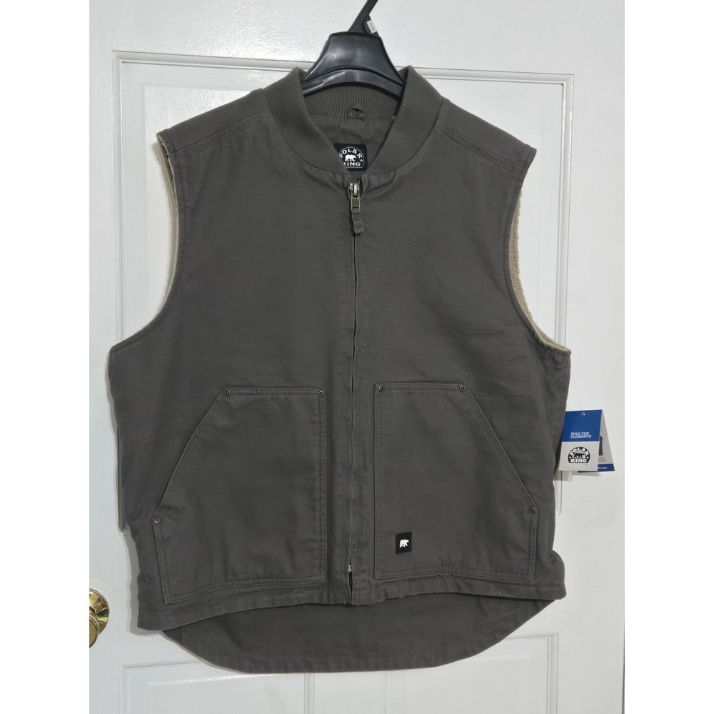 Polar King Berber Lined‎ Vest Gray NWT size Large 35.27